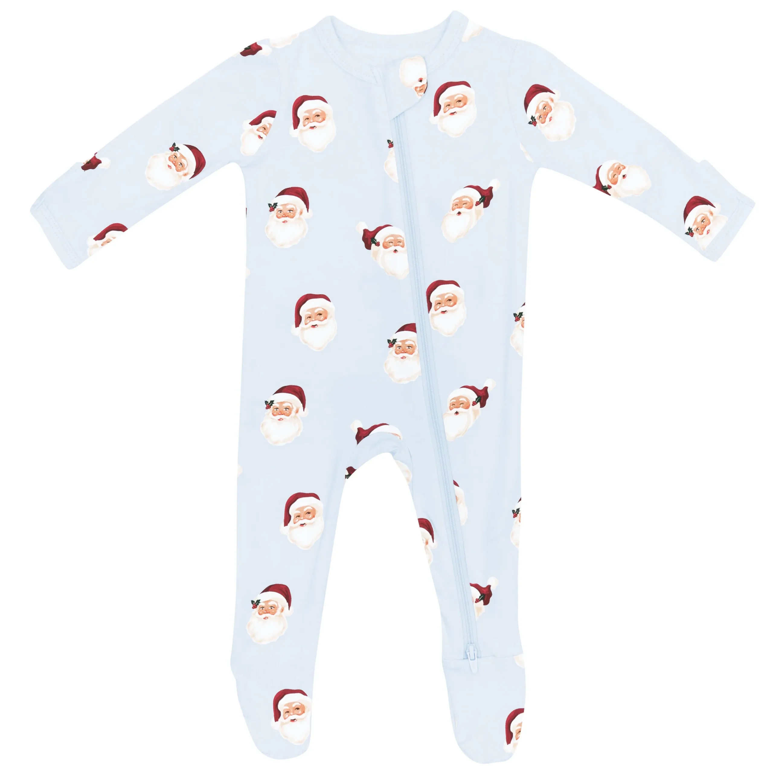 Kyte Baby Zippered Footie in Vintage Santa New