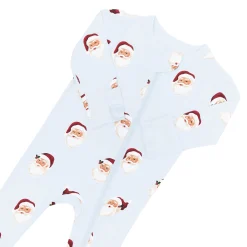 Kyte Baby Zippered Footie in Vintage Santa New