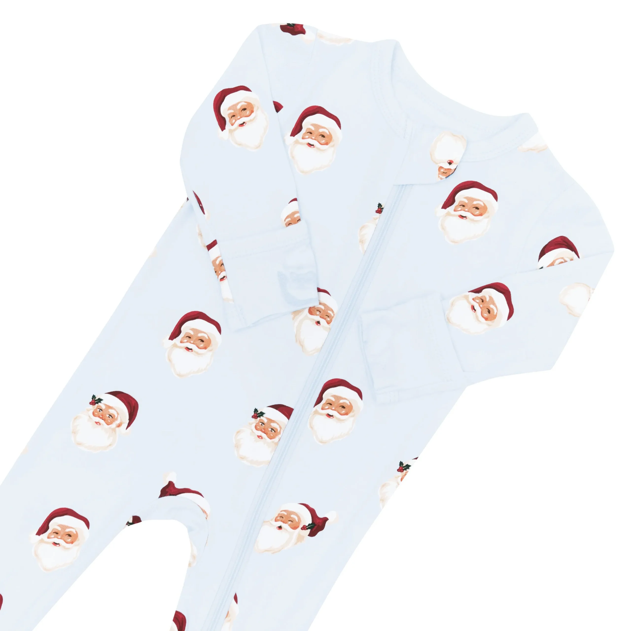 Kyte Baby Zippered Footie in Vintage Santa New