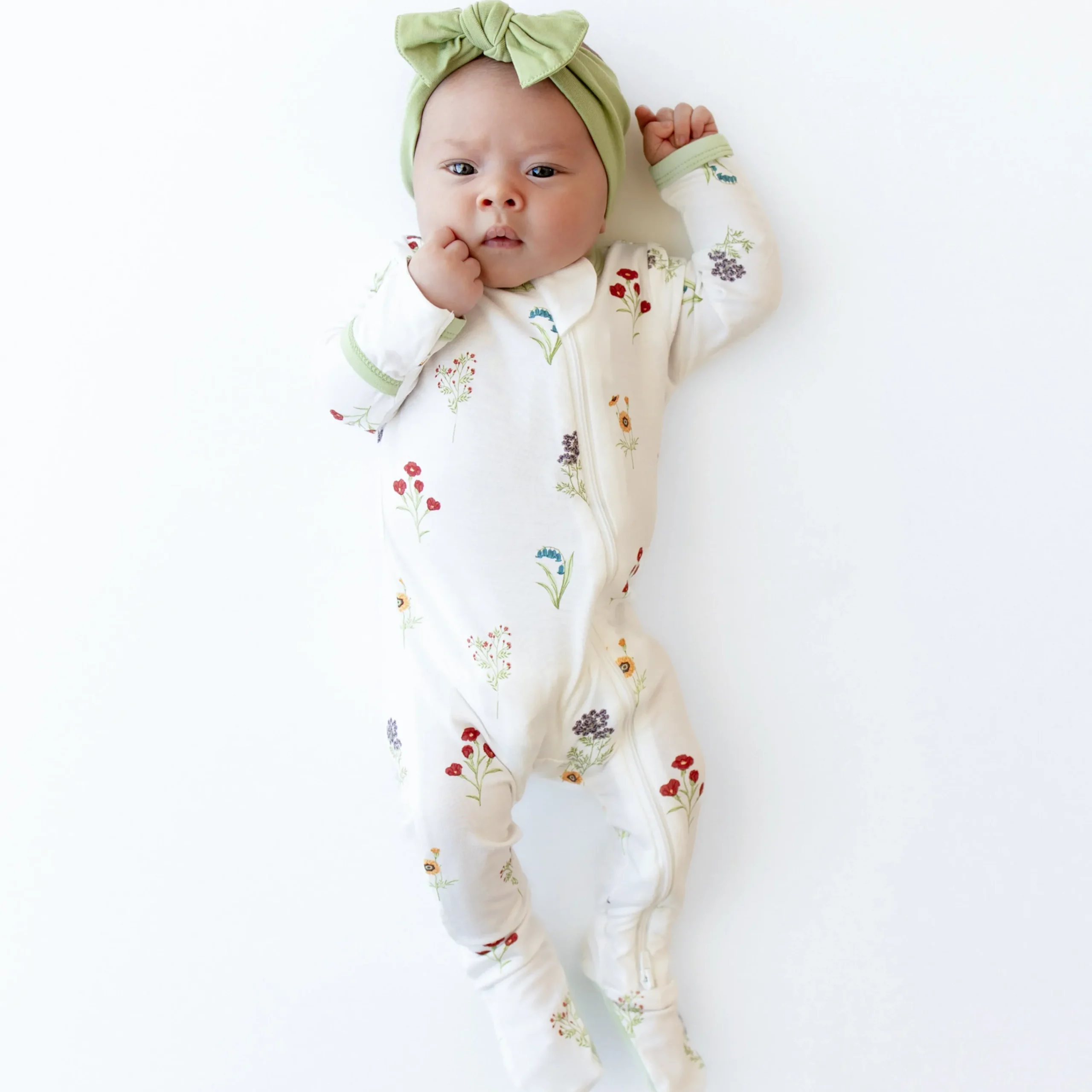 Kyte Baby Zippered Footie in Wildflower
