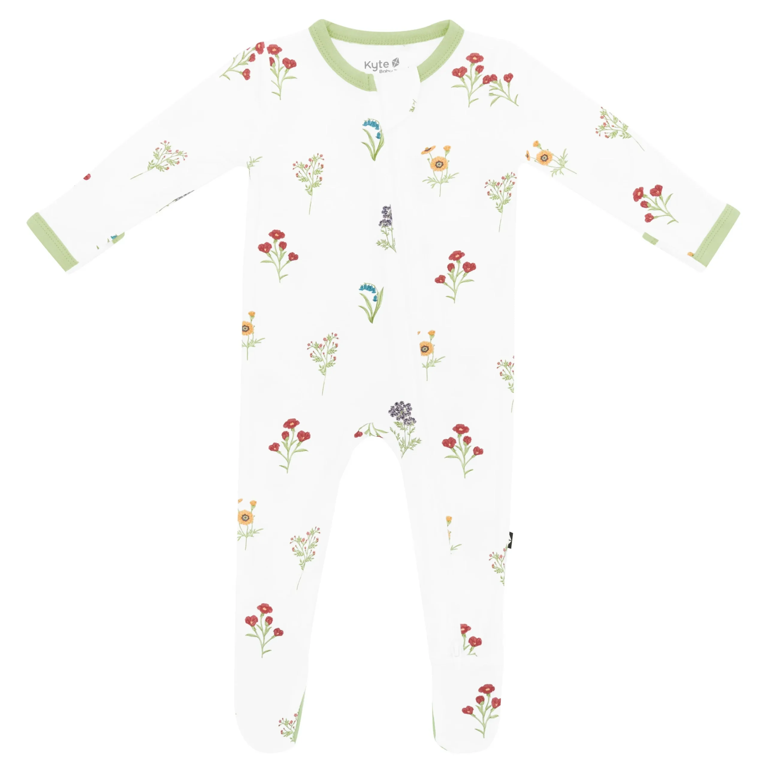 Kyte Baby Zippered Footie in Wildflower