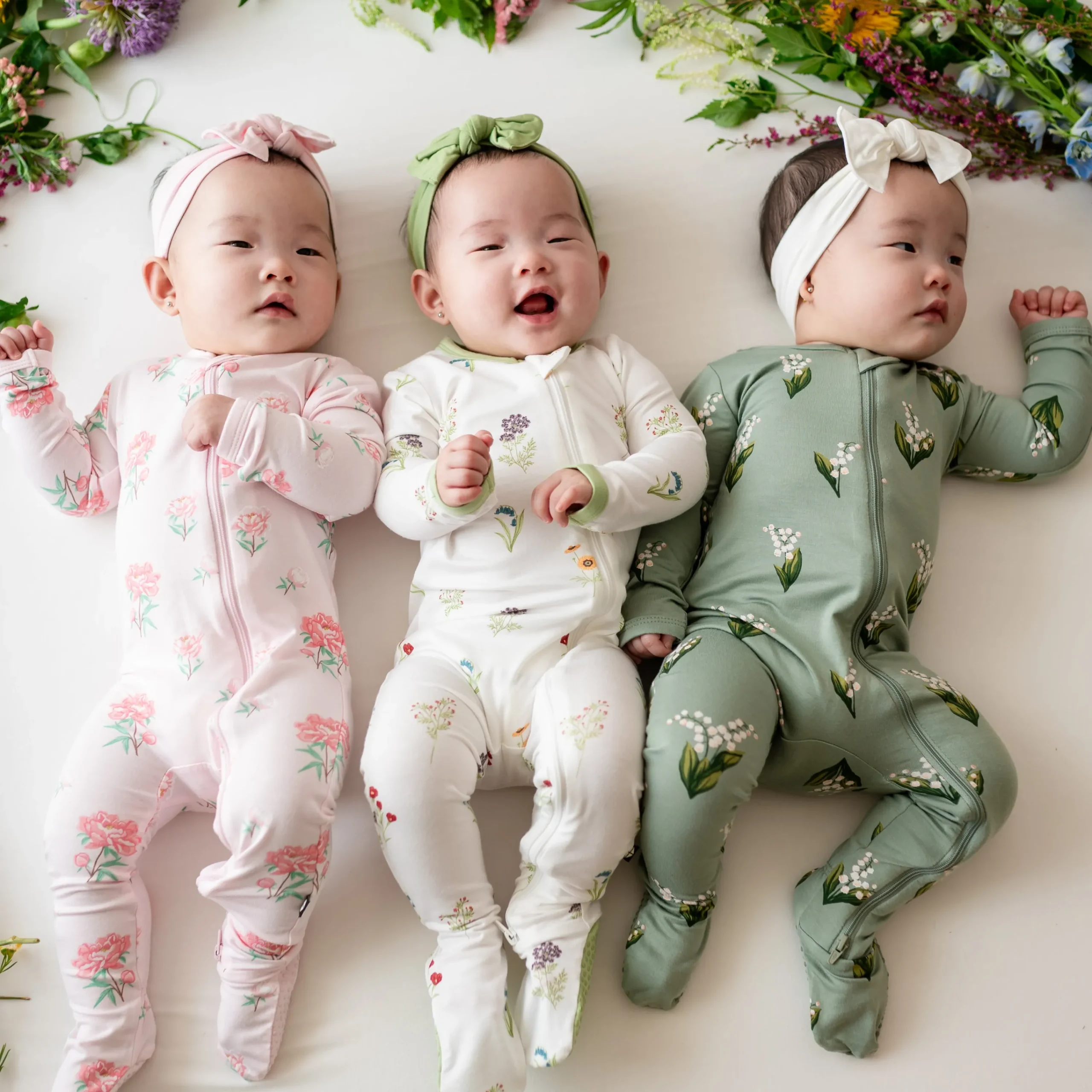 Kyte Baby Zippered Footie in Wildflower