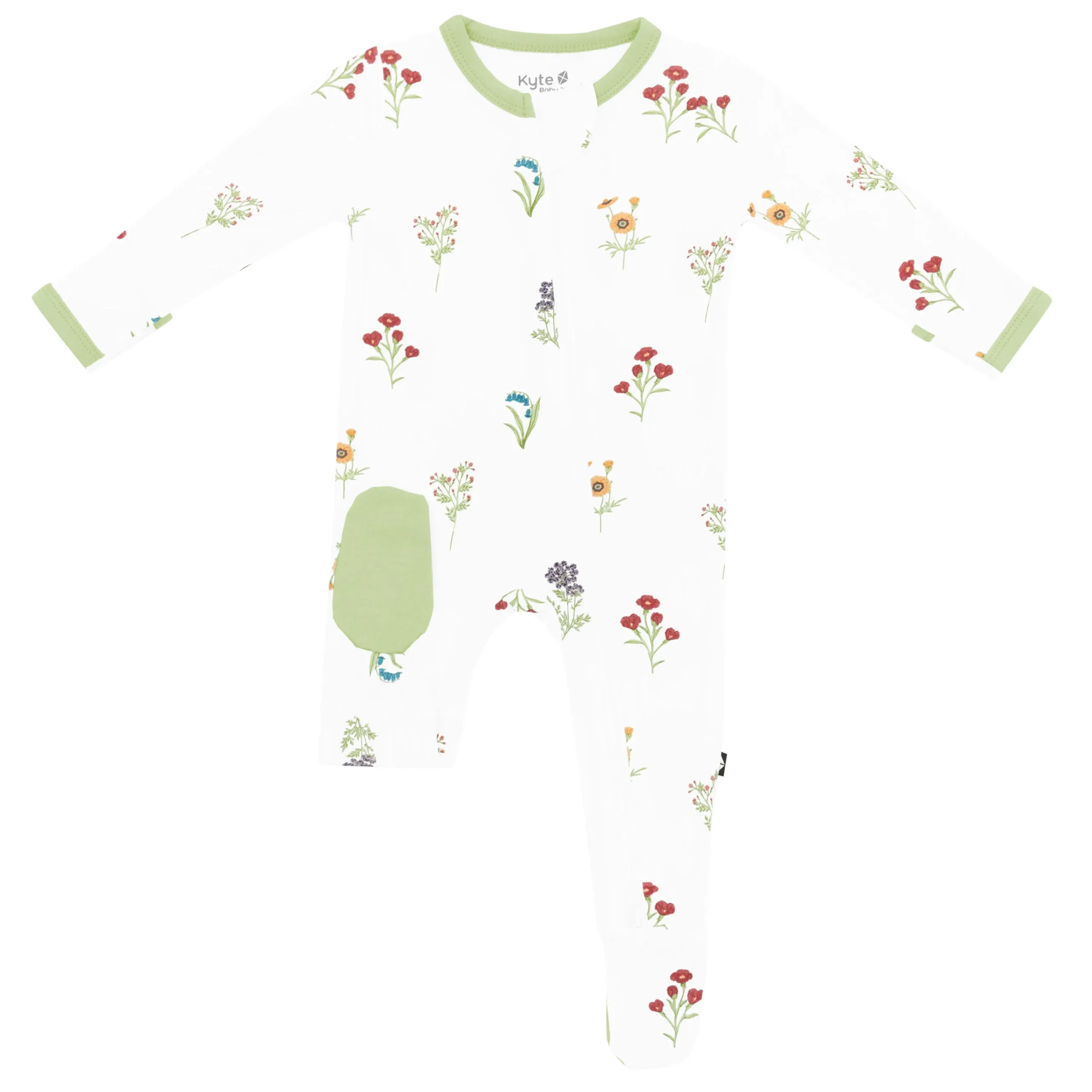 Kyte Baby Zippered Footie in Wildflower