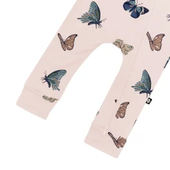 Kyte Baby Zippered Romper in Blush Butterfly Clearance