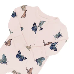 Kyte Baby Zippered Romper in Blush Butterfly Clearance