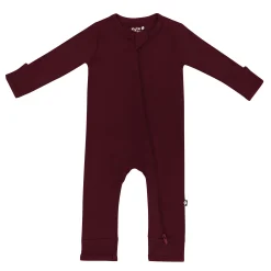 Kyte Baby Zippered Romper in Burgundy Hot