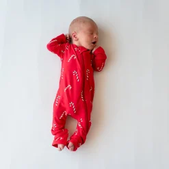 Kyte Baby Zippered Romper in Candy Cane Best