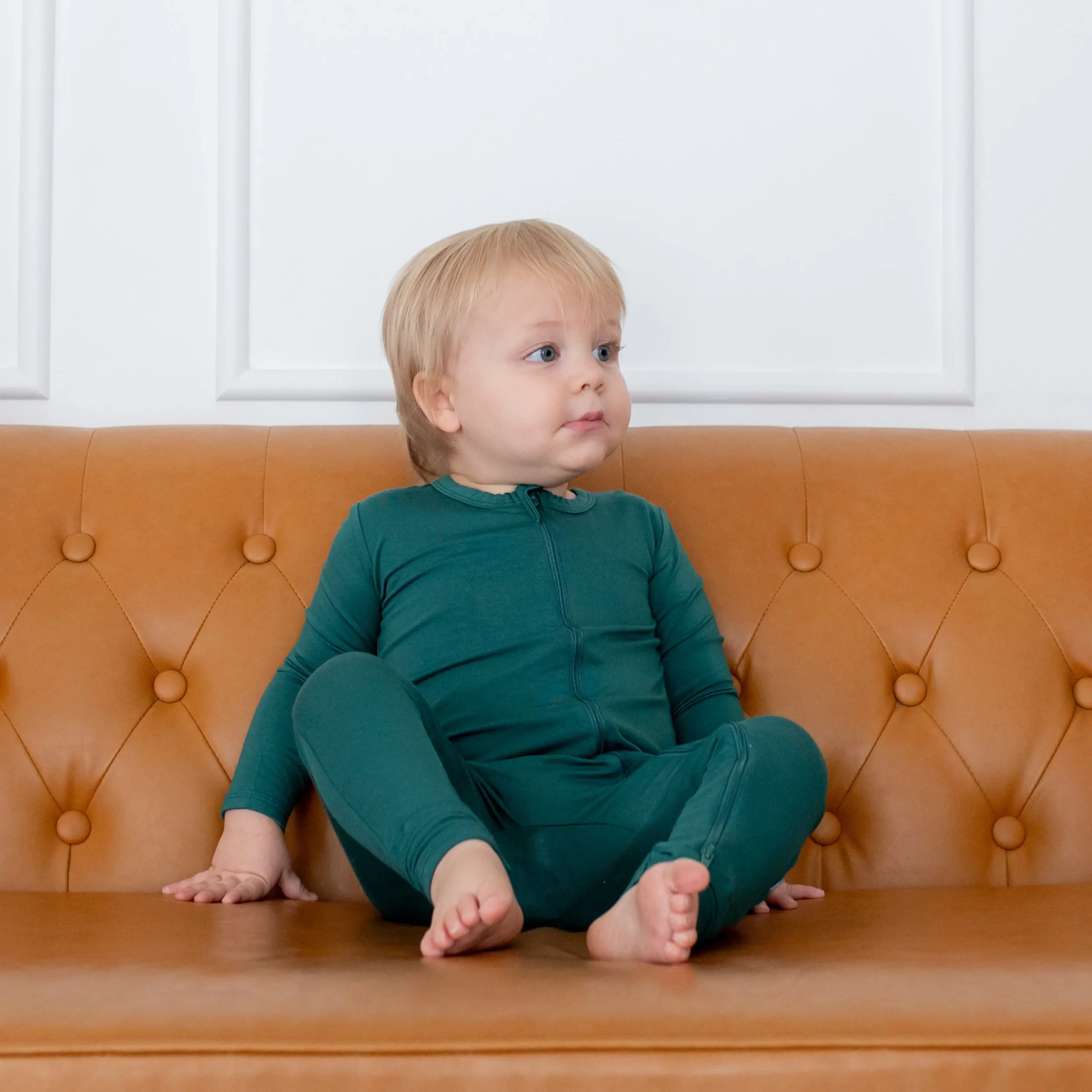 Kyte Baby Zippered Romper in Emerald Discount