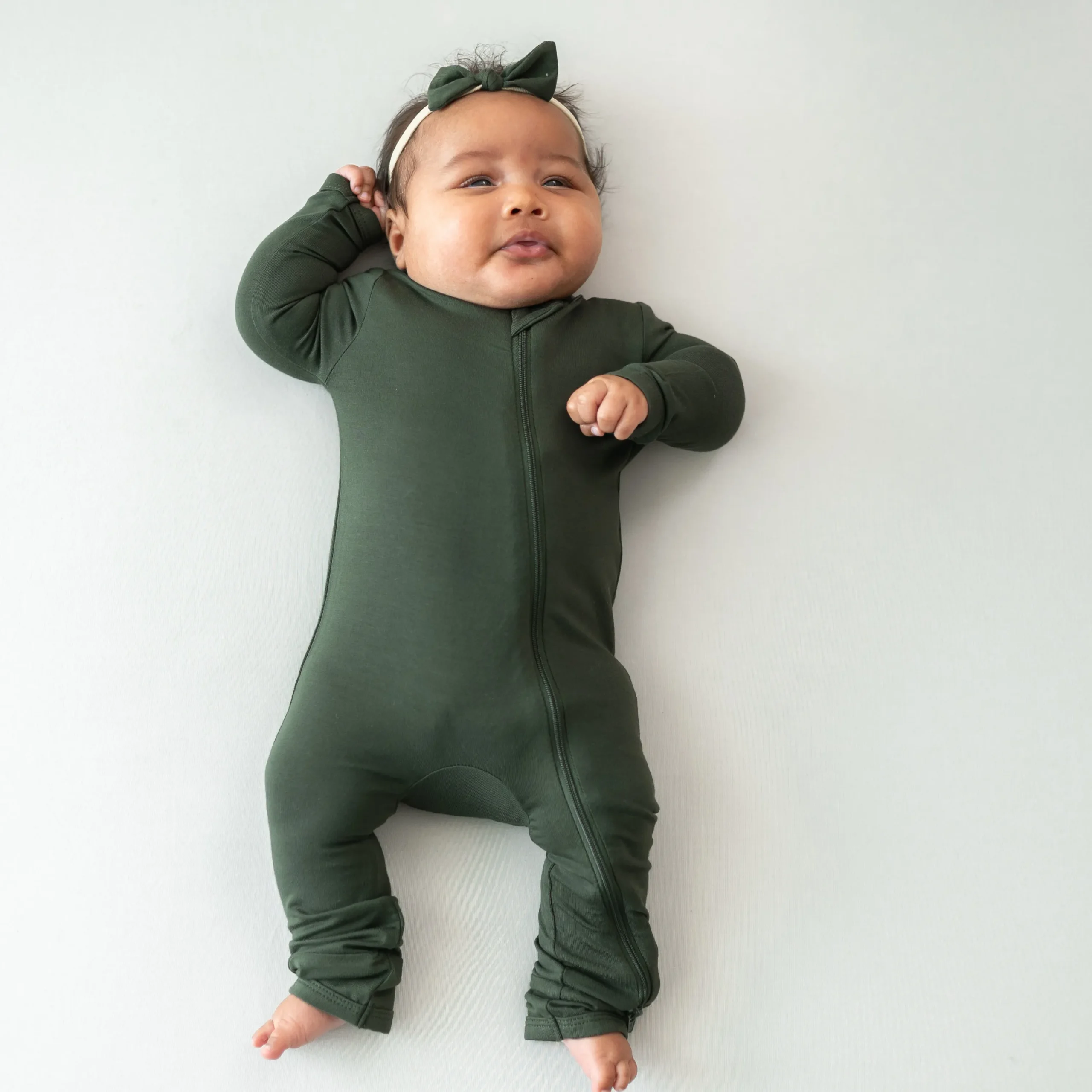 Kyte Baby Zippered Romper in Fir Clearance