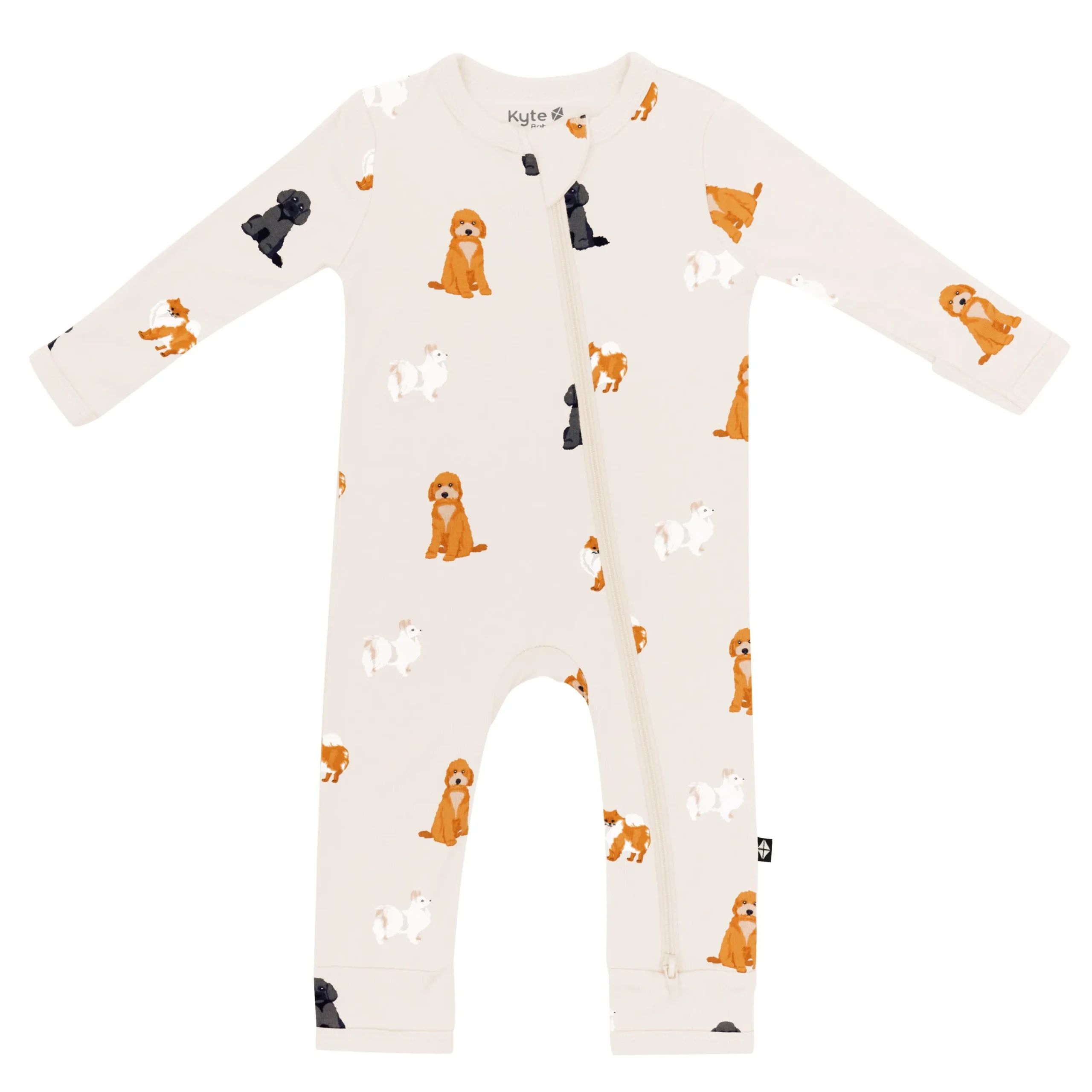 Kyte Baby Zippered Romper in Fluffy Dog New