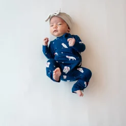 Kyte Baby Zippered Romper in Frosty Friends Hot
