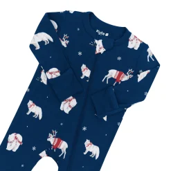 Kyte Baby Zippered Romper in Frosty Friends Hot
