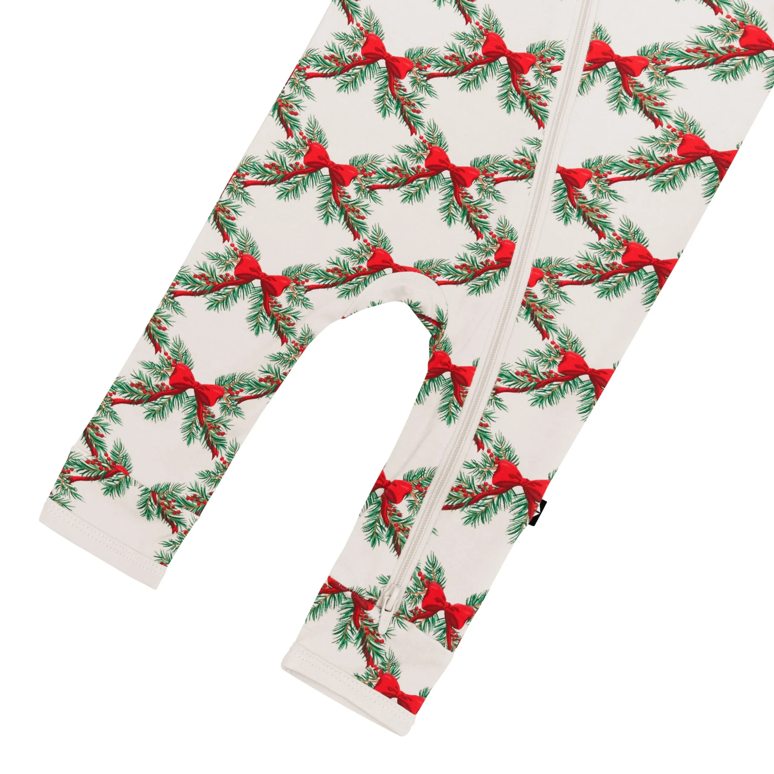 Kyte Baby Zippered Romper in Holiday Bow Outlet