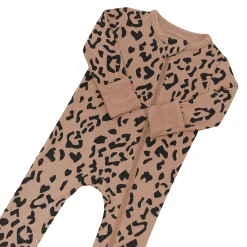 Kyte Baby Zippered Romper in Latte Leopard New