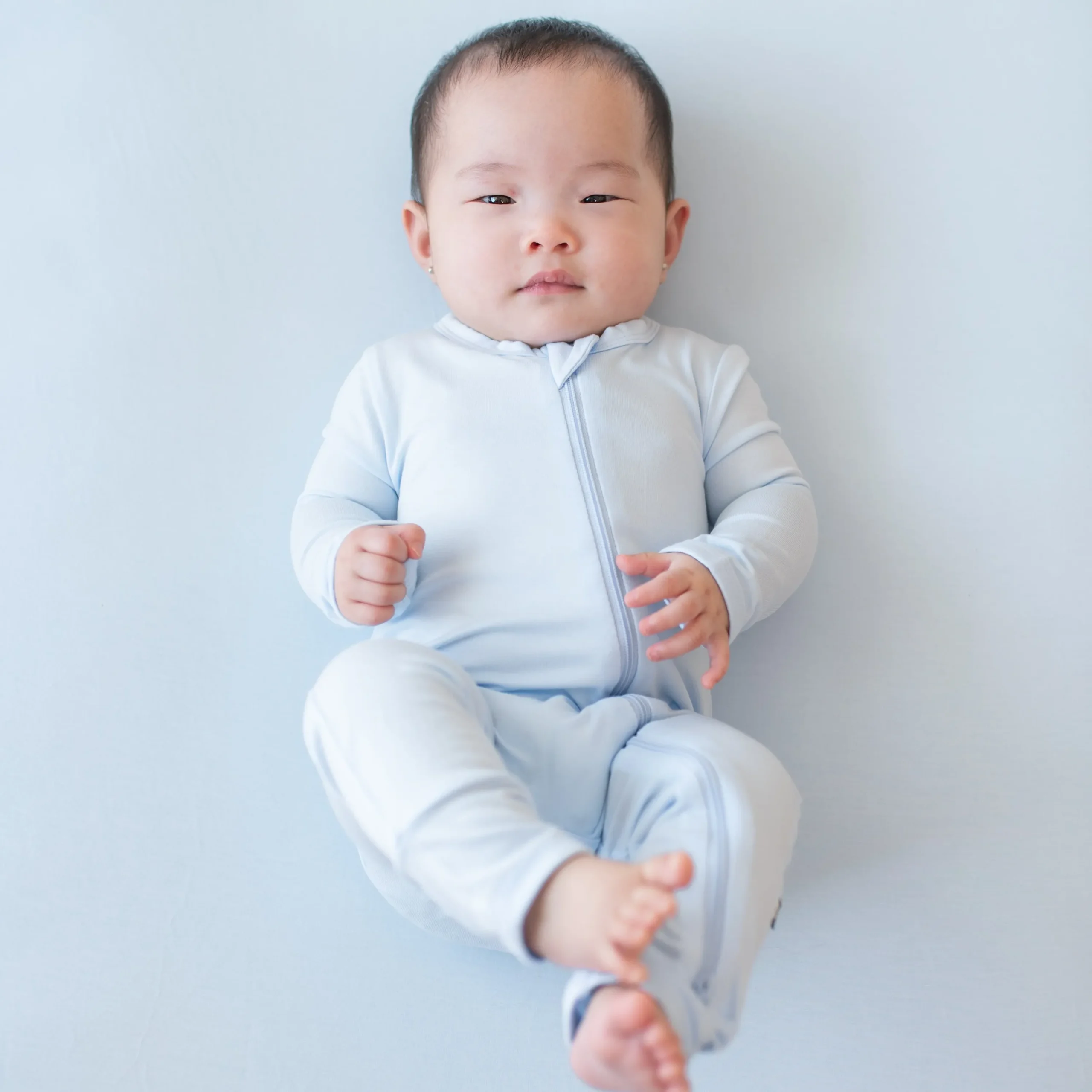 Kyte Baby Zippered Romper in Mist Clearance