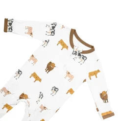 Kyte Baby Zippered Romper in Moo Online