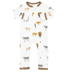 Kyte Baby Zippered Romper in Moo Online