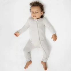 Kyte Baby Zippered Romper in Oat Outlet