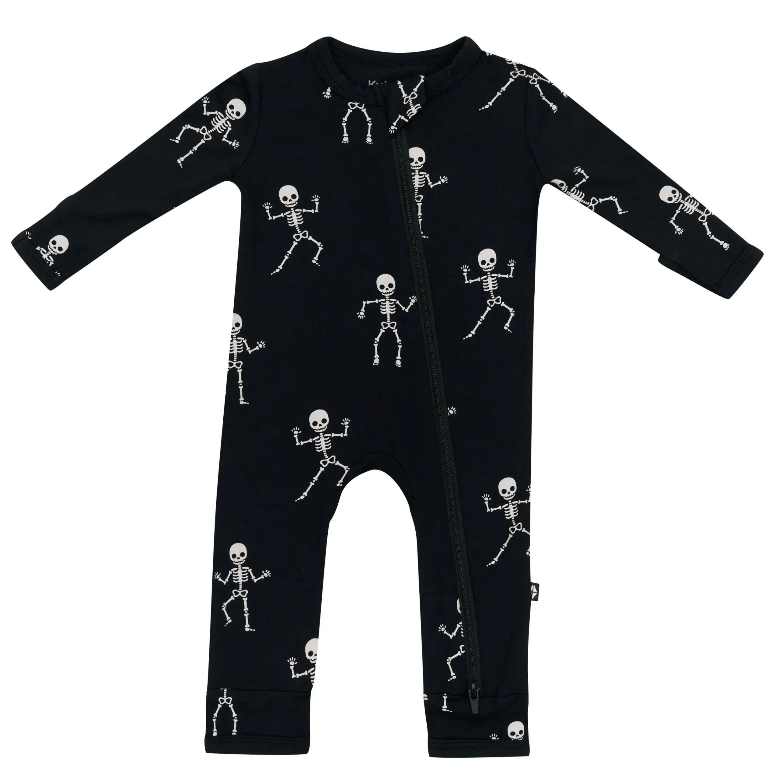 Kyte Baby Zippered Romper in Skeleton Best