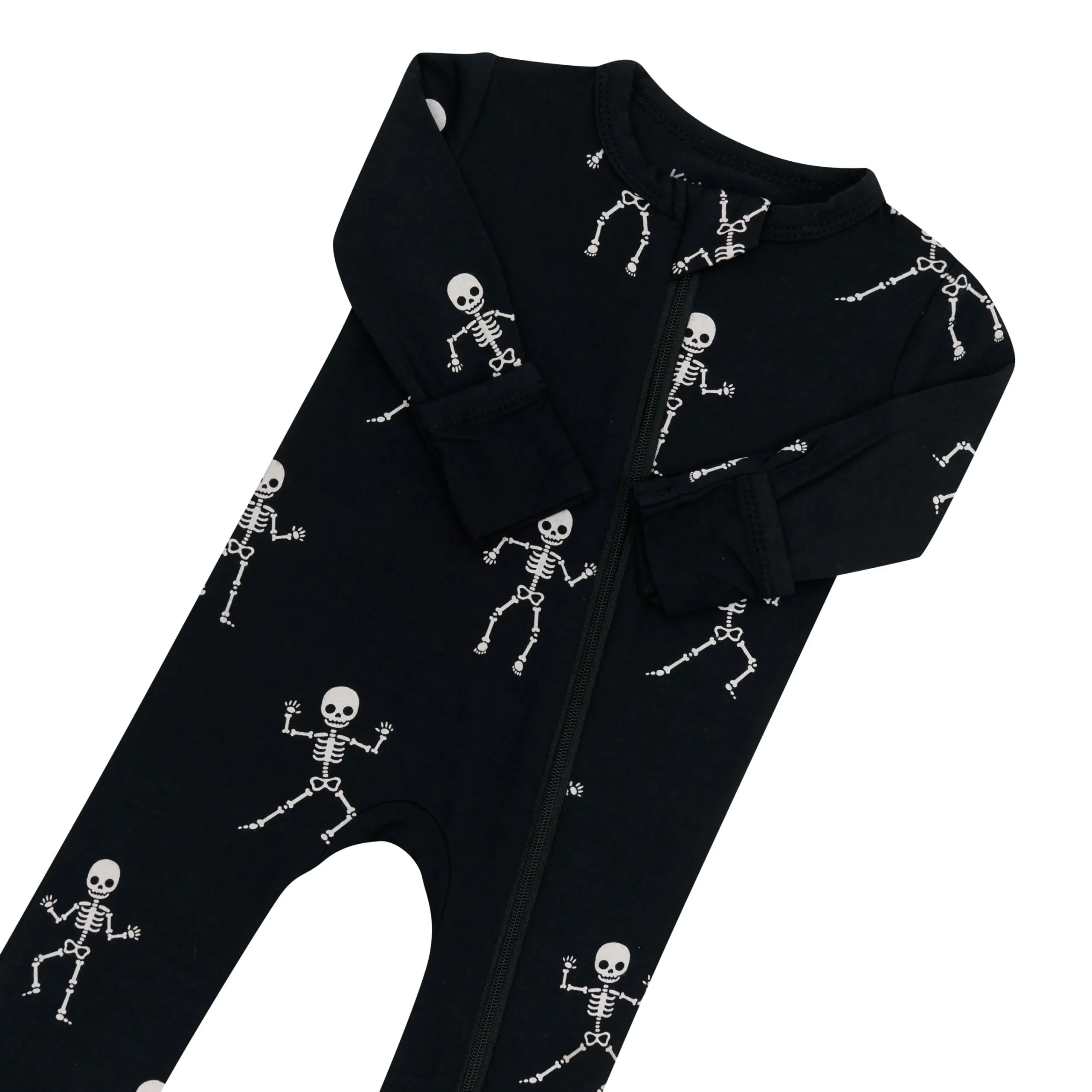Kyte Baby Zippered Romper in Skeleton Best