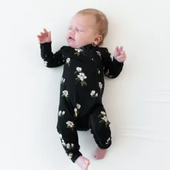 Kyte Baby Zippered Romper in Small Midnight Magnolia Outlet
