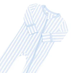 Kyte Baby Zippered Romper in Small Mist Stripe Online