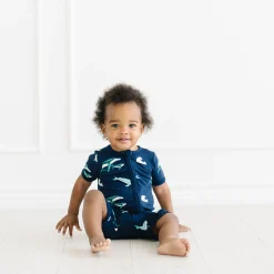 Kyte Baby Zippered Shortall Romper in Humpback Clearance