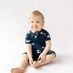 Kyte Baby Zippered Shortall Romper in Humpback Clearance