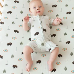 Kyte Baby Zippered Shortall Romper in Yellowstone Best
