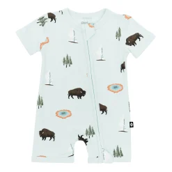 Kyte Baby Zippered Shortall Romper in Yellowstone Best