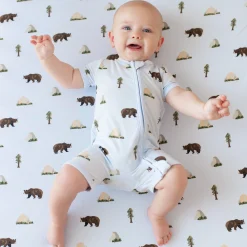 Kyte Baby Zippered Shortall Romper in Yosemite