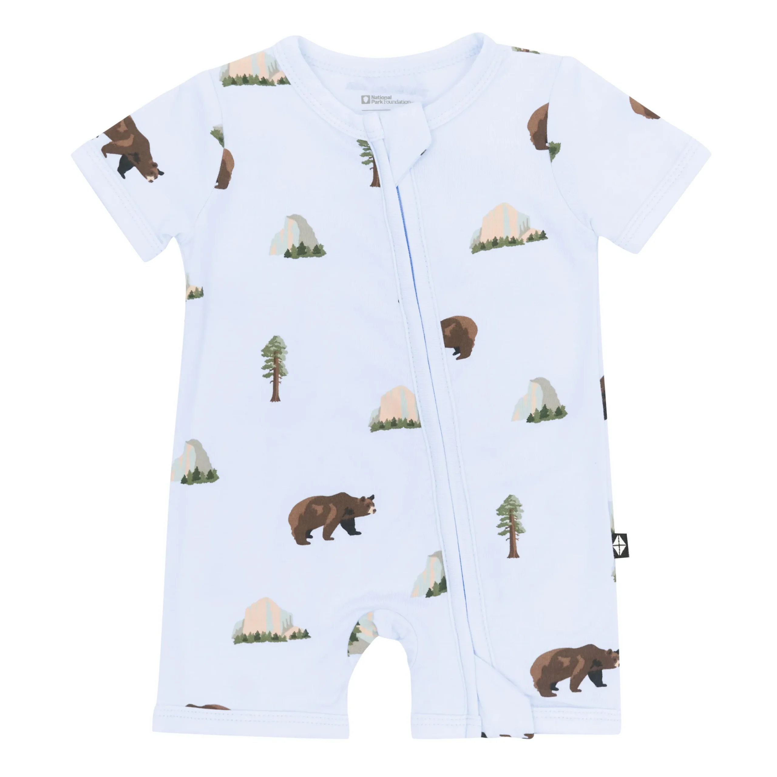 Kyte Baby Zippered Shortall Romper in Yosemite