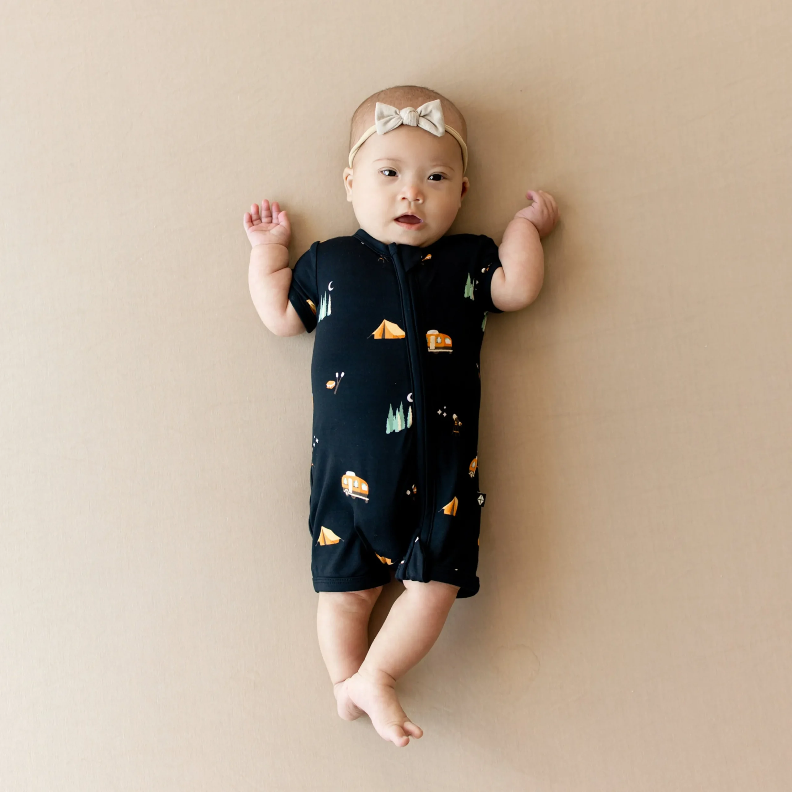Kyte Baby Zippered Shortall Romper in Under the Stars Outlet