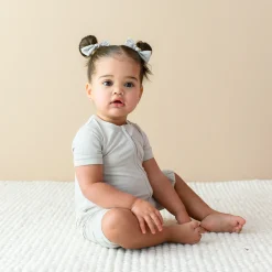 Kyte Baby Zippered Shortall Romper in Oat Clearance