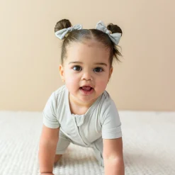 Kyte Baby Zippered Shortall Romper in Oat Clearance