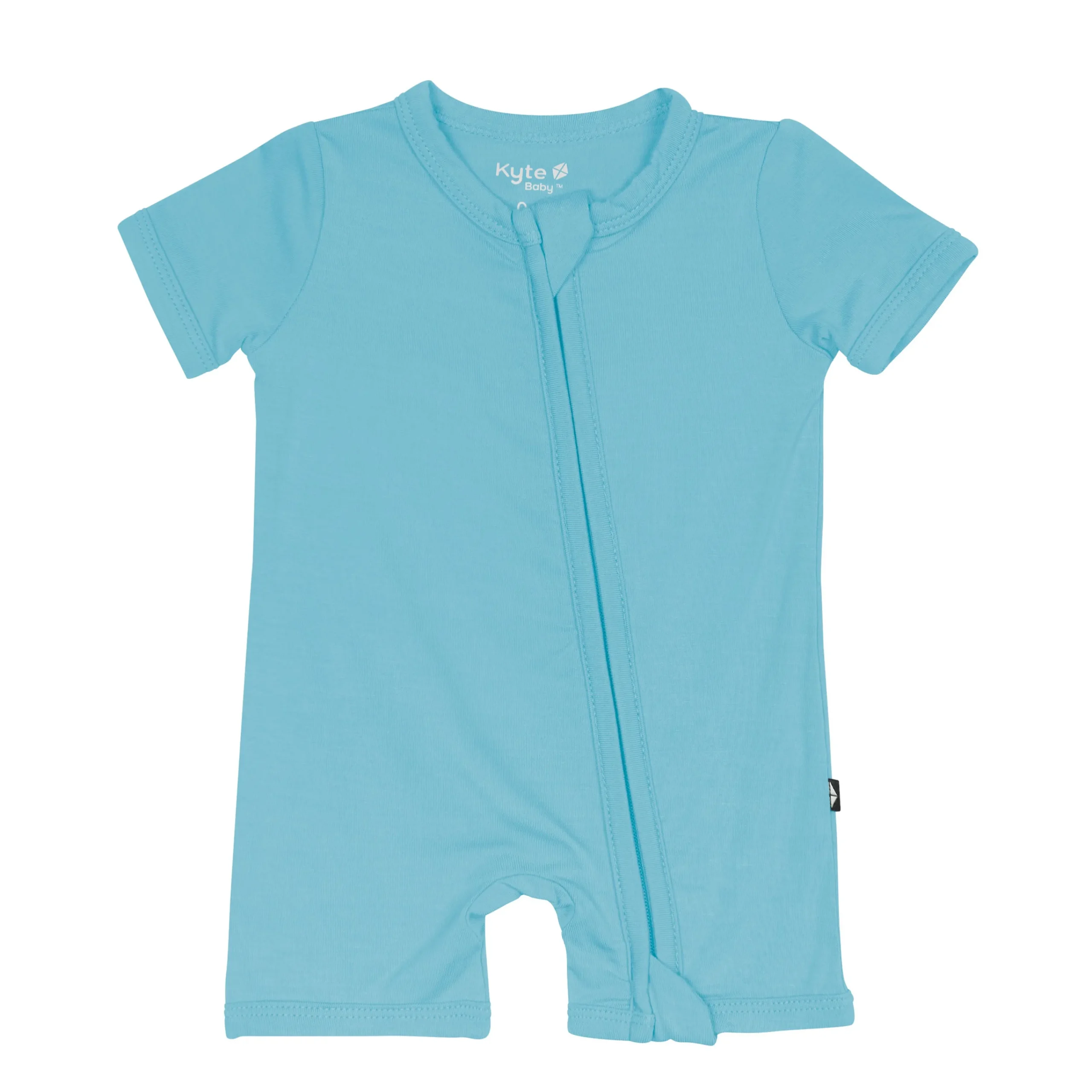 Kyte Baby Zippered Shortall Romper in Makai Outlet