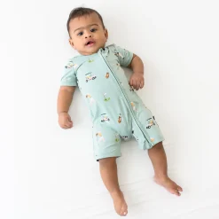 Kyte Baby Zippered Shortall Romper in Golf Online