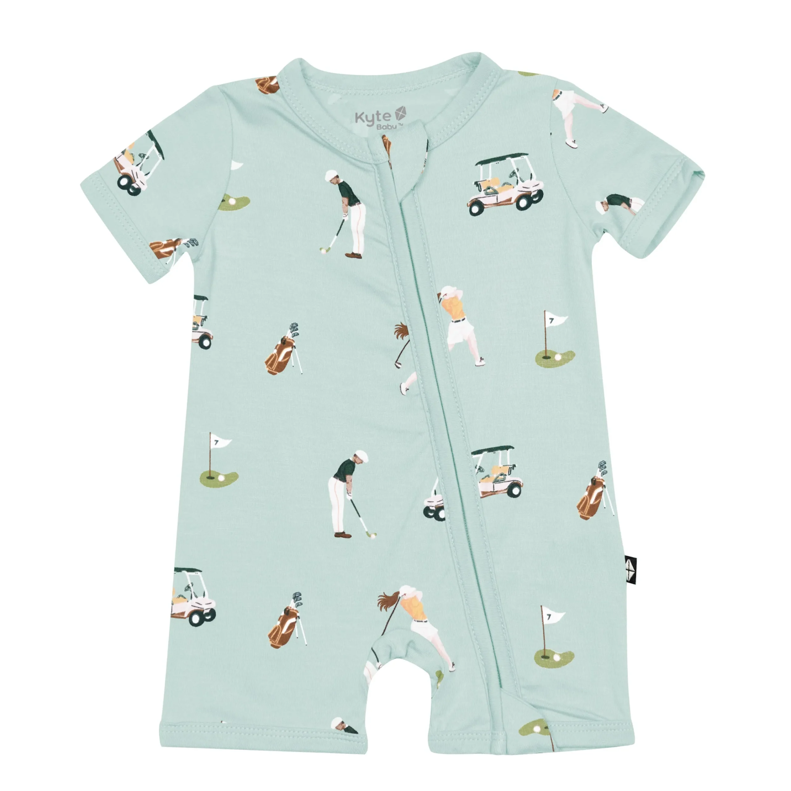 Kyte Baby Zippered Shortall Romper in Golf Online