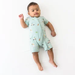 Kyte Baby Zippered Shortall Romper in Golf Online