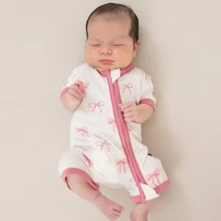Kyte Baby Zippered Shortall Romper in Bow Best